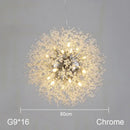 GobekUsa Dandelion Chandelier: Nordic Minimalist Wrought Iron LED Indoor Light for Living Room