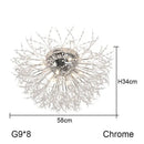 GobekUsa Dandelion Chandelier: Nordic Minimalist Wrought Iron LED Indoor Light for Living Room