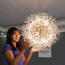 GobekUsa Dandelion Chandelier: Nordic Minimalist Wrought Iron LED Indoor Light for Living Room