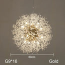 GobekUsa Dandelion Chandelier: Nordic Minimalist Wrought Iron LED Indoor Light for Living Room