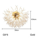 GobekUsa Dandelion Chandelier: Nordic Minimalist Wrought Iron LED Indoor Light for Living Room