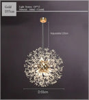 GobekUsa Dandelion Chandelier LED Sparkle Ball Crystal Lighting for Restaurant & Living Room