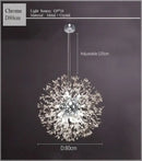 GobekUsa Dandelion Chandelier LED Sparkle Ball Crystal Lighting for Restaurant & Living Room