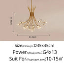 GobekUsa Dandelion Flower Chandelier: Modern LED Living Room Bedroom Indoor Decor Bouquet Lamps