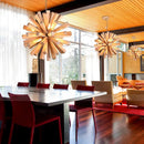 GobekUsa Dandelion Wooden Pendant Lights - Solid Wood Hanging Lamps for Dining Room & Restaurant