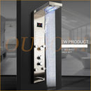 GobekUsa Dark Grey LED Shower Panel Column with Rainfall Waterfall Spa Jets