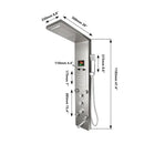 GobekUsa Dark Grey LED Shower Panel Column with Rainfall Waterfall Spa Jets