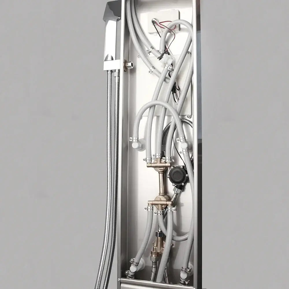 GobekUsa Dark Grey LED Shower Panel Column with Rainfall Waterfall Spa Jets, photo 5 of 8