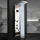 GobekUsa Dark Grey LED Shower Panel Column with Rainfall Waterfall Spa Jets