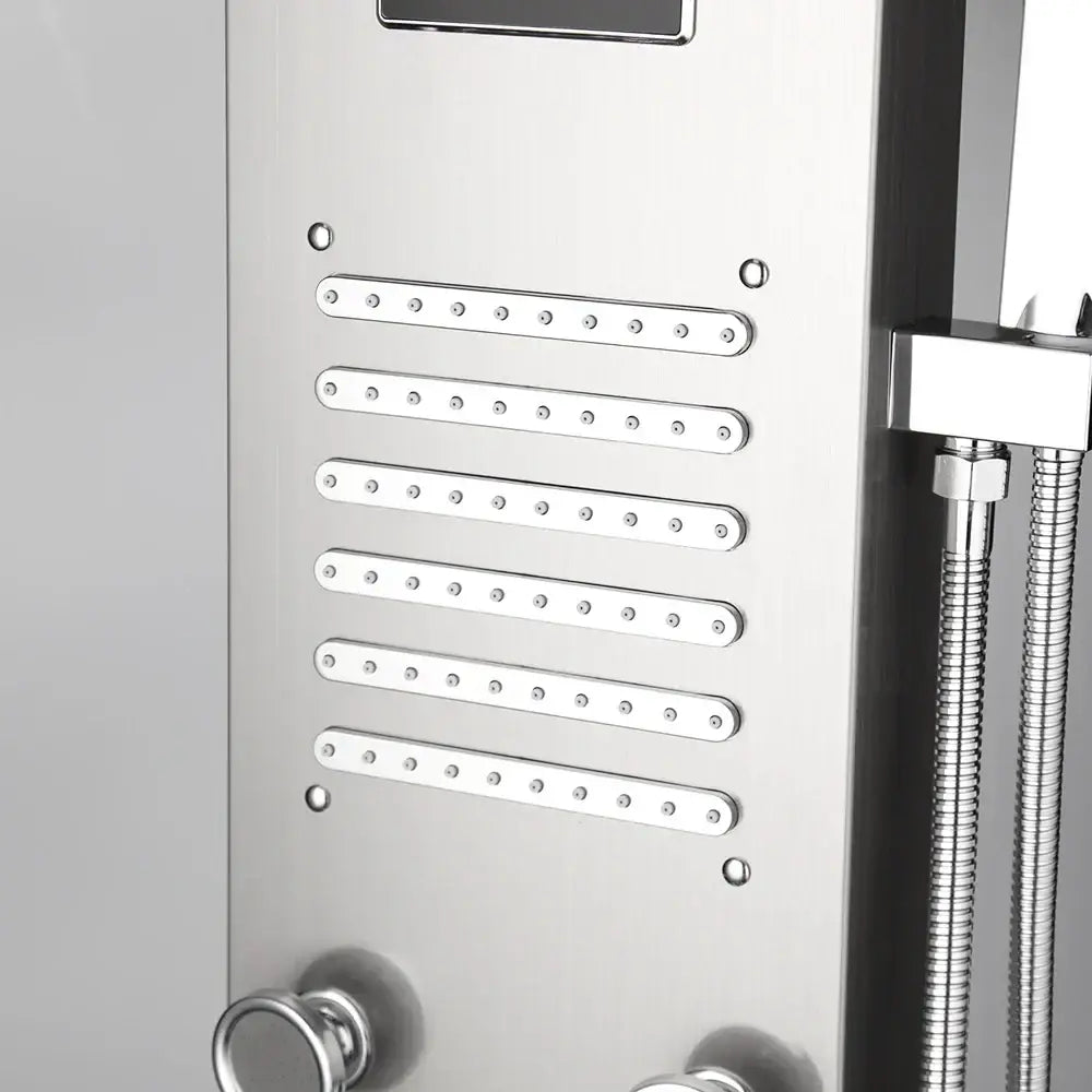 GobekUsa Dark Grey LED Shower Panel Column with Rainfall Waterfall Spa Jets, photo 4 of 8