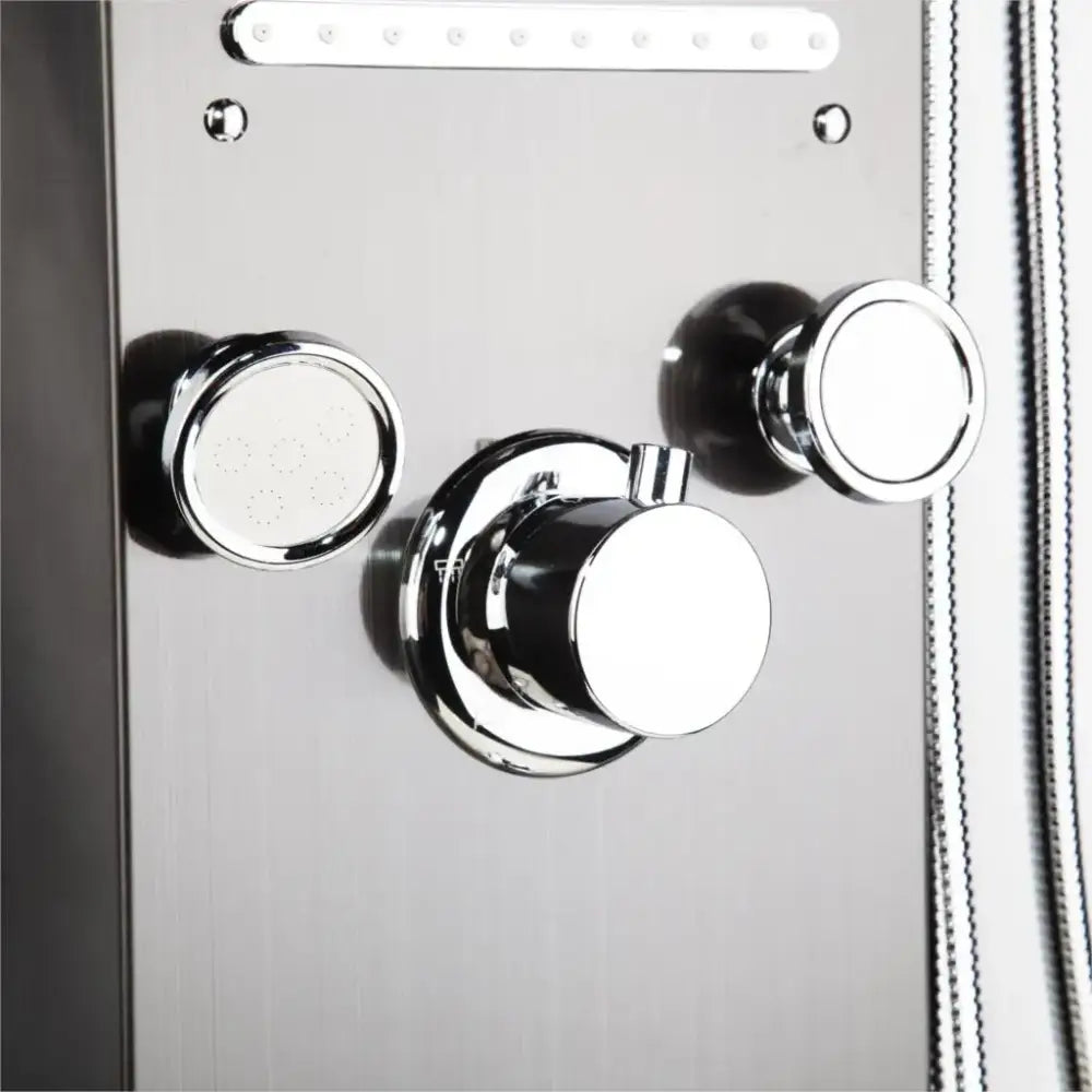 GobekUsa Dark Grey LED Shower Panel Column with Rainfall Waterfall Spa Jets, photo 6 of 8