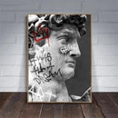 Classical david graffiti art canvas print bedroom wall decor by Decorbites
