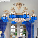 GobekUsa Dazzling Baroque Chandelier in Blue with Cut Glass Pendants - Available in 5, 9 or 11 Lights, 3 Sizes