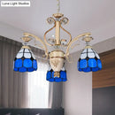GobekUsa Dazzling Baroque Chandelier in Blue with Cut Glass Pendants - Available in 5, 9 or 11 Lights, 3 Sizes
