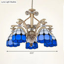GobekUsa Dazzling Baroque Chandelier in Blue with Cut Glass Pendants - Available in 5, 9 or 11 Lights, 3 Sizes
