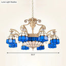 GobekUsa Dazzling Baroque Chandelier in Blue with Cut Glass Pendants - Available in 5, 9 or 11 Lights, 3 Sizes