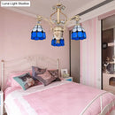 GobekUsa Dazzling Baroque Chandelier in Blue with Cut Glass Pendants - Available in 5, 9 or 11 Lights, 3 Sizes