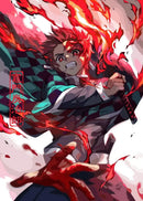 GobekUsa Demon Slayer Rengoku Art Poster Canvas for Home