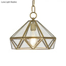 GobekUsa Diamond Pendant Ceiling Light in Brass with Clear Glass for Bedroom