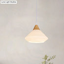 GobekUsa Diamond White Glass Pendant Light – Modernist Wood Dining Room Ceiling Lighting with 1 Light