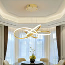 GobekUsa Dimmable Modern Chandelier: Gold/Chrome/Black, 60cm