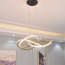 GobekUsa Dimmable Modern Chandelier: Gold/Chrome/Black, 60cm