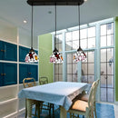 GobekUsa Dining Table Hanging Lights: Dragonfly Linear Fixture with Art Glass Shade (3-Light)