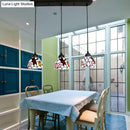 GobekUsa Dining Table Hanging Lights: Dragonfly Linear Fixture with Art Glass Shade (3-Light)
