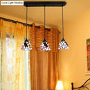 GobekUsa Dining Table Hanging Lights: Dragonfly Linear Fixture with Art Glass Shade (3-Light)