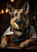 GobekUsa Dog Pub Canvas Print - Animal Wall Art