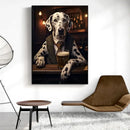 Pug in vest dog pub canvas wall art for home bar or living room