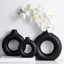 GobekUsa Donut Shape Flower Vase - White Minimalist