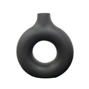 GobekUsa Donut Shape Flower Vase - White Minimalist