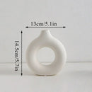 GobekUsa Donut Shape Flower Vase - White Minimalist