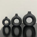 GobekUsa Donut Shape Flower Vase - White Minimalist