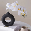 GobekUsa Donut Shape Flower Vase - White Minimalist