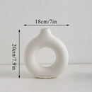 GobekUsa Donut Shape Flower Vase - White Minimalist