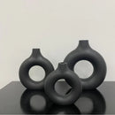 GobekUsa Donut Shape Flower Vase - White Minimalist