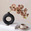 GobekUsa Donut Shape Flower Vase - White Minimalist