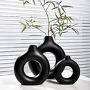 GobekUsa Donut Shape Flower Vase - White Minimalist
