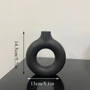 GobekUsa Donut Shape Flower Vase - White Minimalist