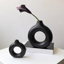 GobekUsa Donut Shape Flower Vase - White Minimalist