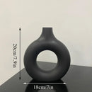 GobekUsa Donut Shape Flower Vase - White Minimalist
