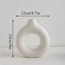 GobekUsa Donut Shape Flower Vase - White Minimalist