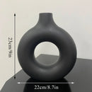 GobekUsa Donut Shape Flower Vase - White Minimalist