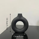 Modern black donut shape flower vase set living room decor by Decorbites