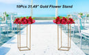 GobekUsa Elegant 10-Piece Gold Wedding Flower Stand