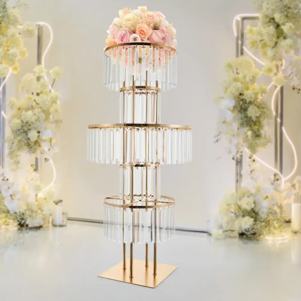 GobekUsa Elegant 5-Tier Gold Wedding Flower Stand, photo 7 of 14