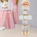 GobekUsa Elegant 5-Tier Gold Wedding Flower Stand