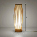 GobekUsa Elegant Bamboo Nightstand Lamp: Asian Style Table Lighting with Wood Base for Tea Room